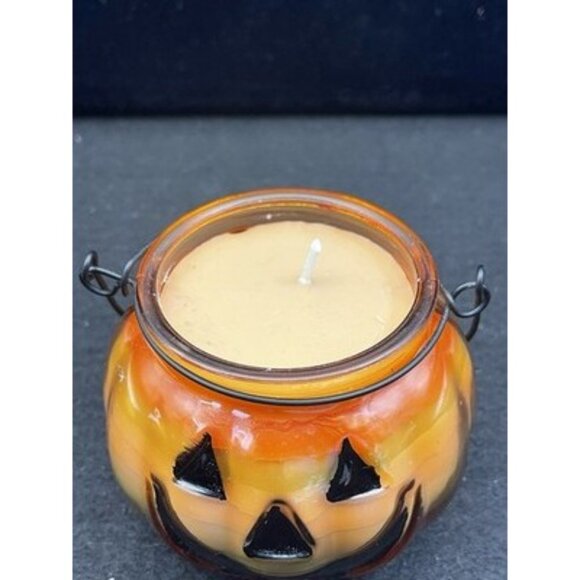 Halloween Pumpkin Cinnamon Spice Scented Candle Jack O Lantern Handmade - Picture 5 of 5